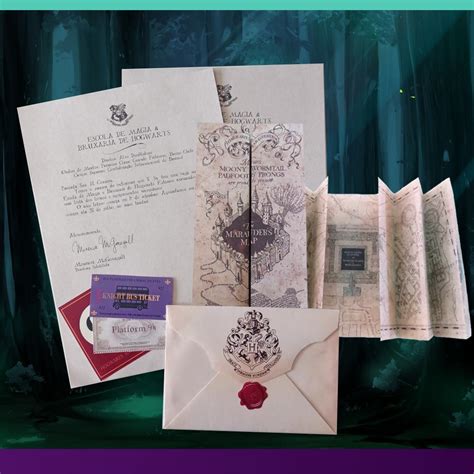 Kit Carta Harry Potter Personalizada Hogwarts Mapa Do Maroto BeeCost