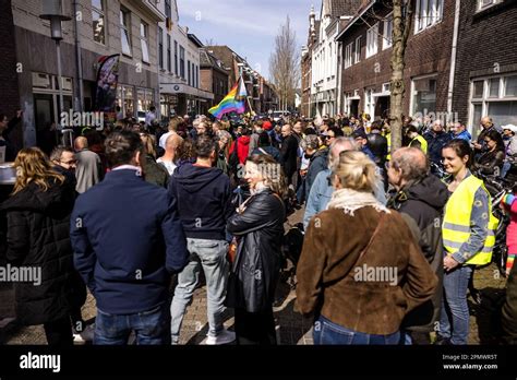 Eindhoven Spectators During The Hanging Of The New Rainbow Flag At