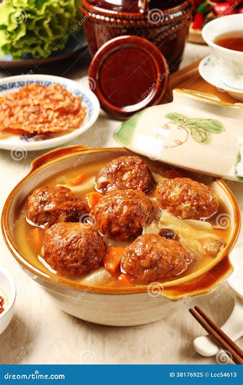 Braised Pork Balls In Soy Sauce Stock Image Image Of Traditional