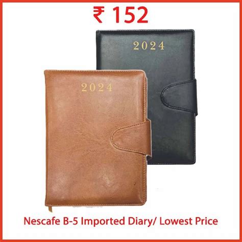 Saddle Stitched Pu Leather Cover Executive Office Diary A At Rs