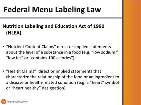 Hospitality Law Conference 2010 The Modern Menu Warnings Disclaim