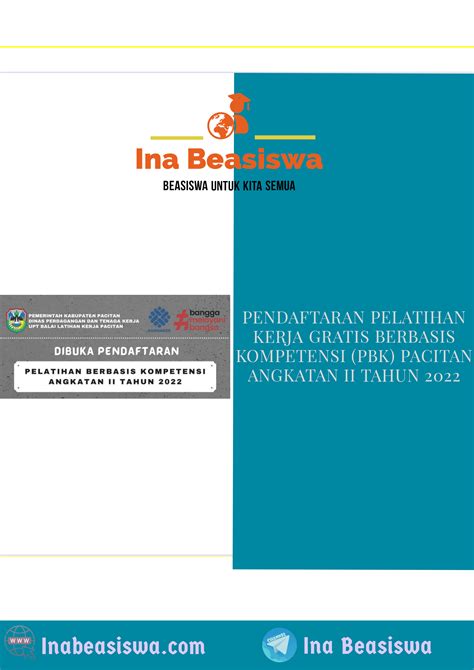 √ Dibuka Pendaftaran Pelatihan Kerja Gratis Berbasis Kompetensi Pbk