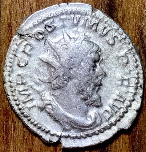 Hercules Reverse Postumus Silver Antoninianus Ancient Roman Imperial