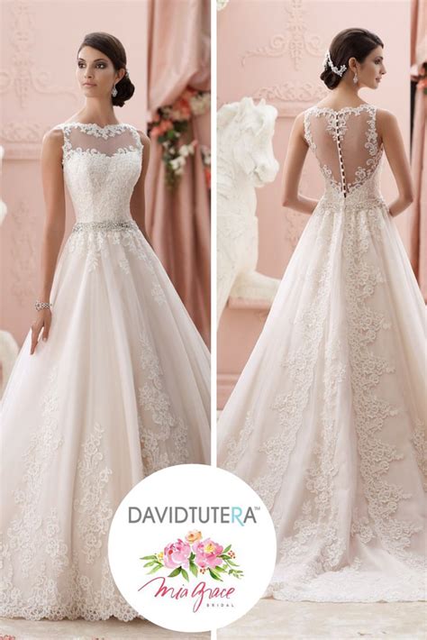 Illusion Neckline Wedding Dress Sleeveless Corded Lace And Tulle Over