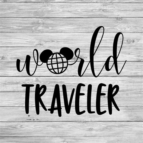 World Traveler Epcot Disney Decal Vinyl Sticker Vehicle Etsy