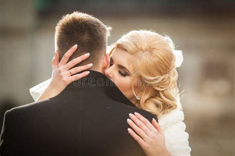 Handsome Innocent Blonde Groom With Blue Eyes In A Street Face C Stock Photo Image Of Business