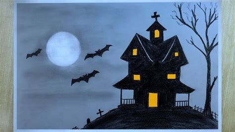 Haunted House Drawing for Halloween 2023 - YouTube