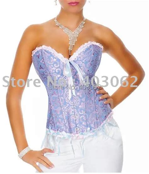 Free Shipping Gothic Brocade Sexy Lingerie Blue Body Lift Shaper