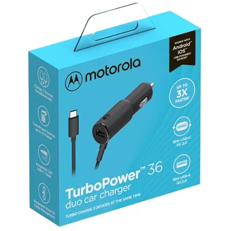 Carregador Veicular Motorola Turbo Power 36w Usb C Full Parcelamento Sem Juros