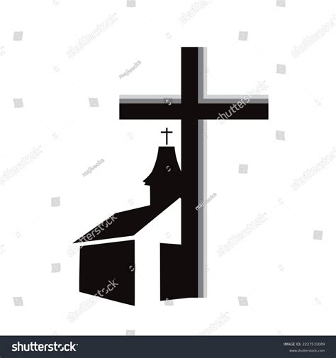 Illustration Church Cross On White Background Stock Vector (Royalty Free) 2227531089 | Shutterstock