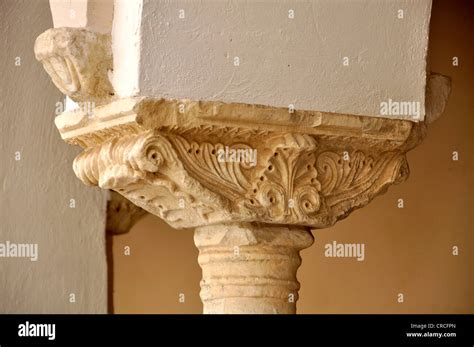 Column With Capital From The Th To Th Century In The Cloister Of St