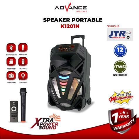 Jual Advance K1201N Speaker AKtif Portable Bluetooth Meeting 12 Tws