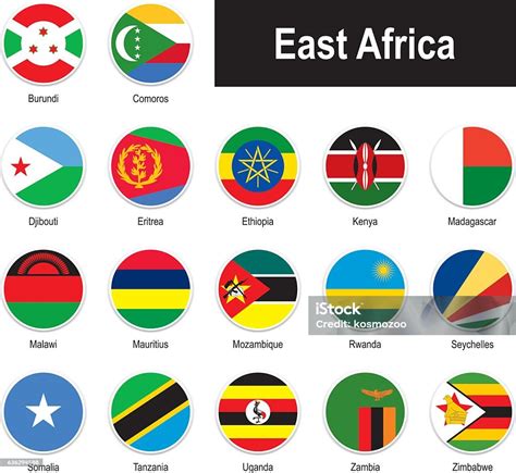 Flags Of East Africa Stock Illustration - Download Image Now - Flag ...