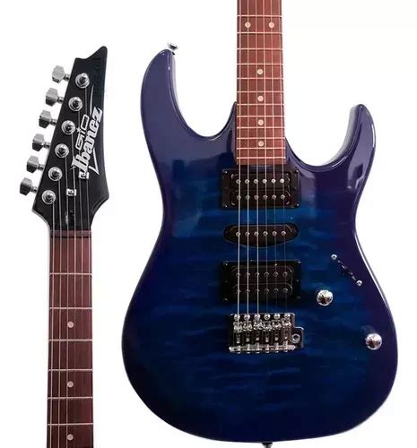 Guitarra Ibanez Gio Grx Qa Tbb Superstrato Sunburst Transparente Azul