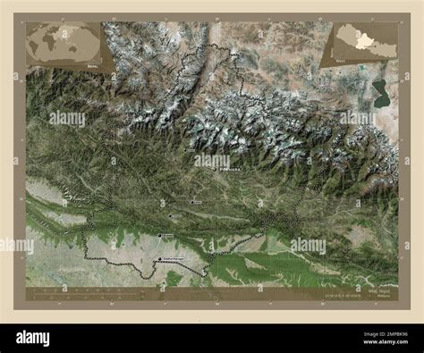 Oeste región de desarrollo de Nepal Mapa satelital de alta resolución