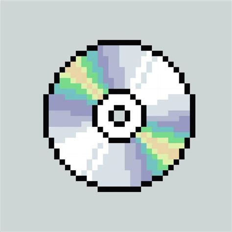 Pixel Art Illustration CD Disk Pixelated Disk CD DVD Icon Pixelated