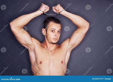 Man With Hands In Handcuffs Stock Image Image Of Caucasian Arrest