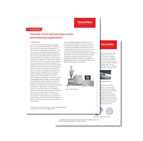 Hot Melt Extrusion Pharmaceutical Applications Patheon Pharma Services