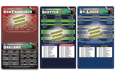 2017 Magnetic Pro Football Schedule Large Calendar 4 X 7