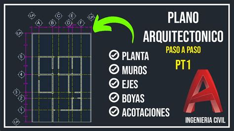 PLANO ARQUITECTONICO EN AUTOCAD PT 1 PLANTA MUROS COTAS