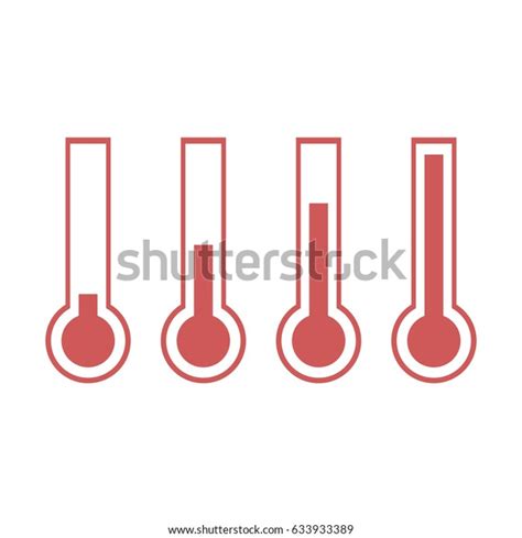 Red Thermometers Vector Illustration Stock Vector Royalty Free 633933389 Shutterstock