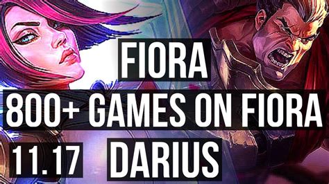 Fiora Vs Darius Top Defeat 2 9m Mastery 8 Solo Kills 800 Games