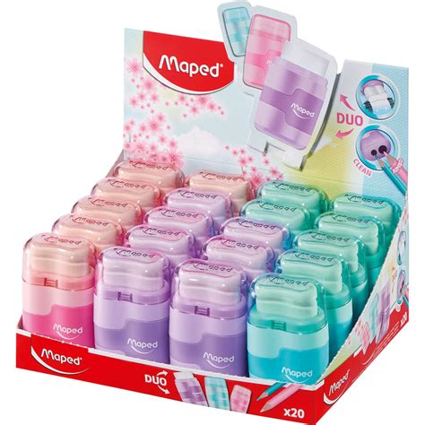 Maped Taille Crayongomme Connect Duo Pastel Par 20