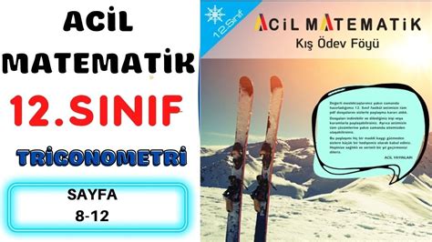 12 SINIF ACİL MATEMATİK KIŞ ÖDEV FÖYÜ SAYFA 8 12 YouTube