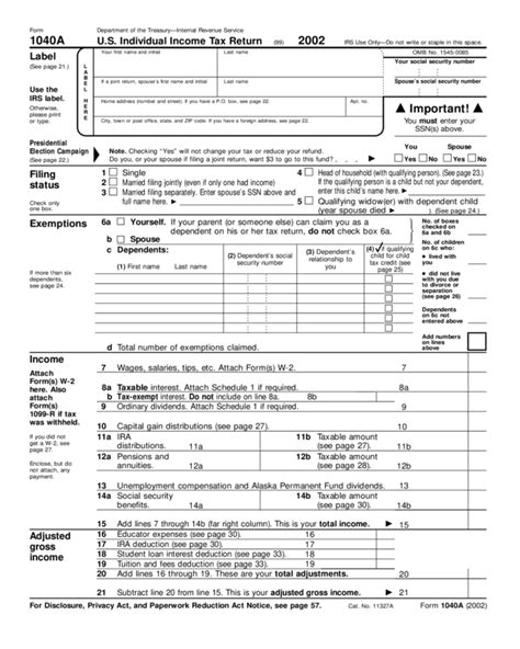 Printable Form 1040a