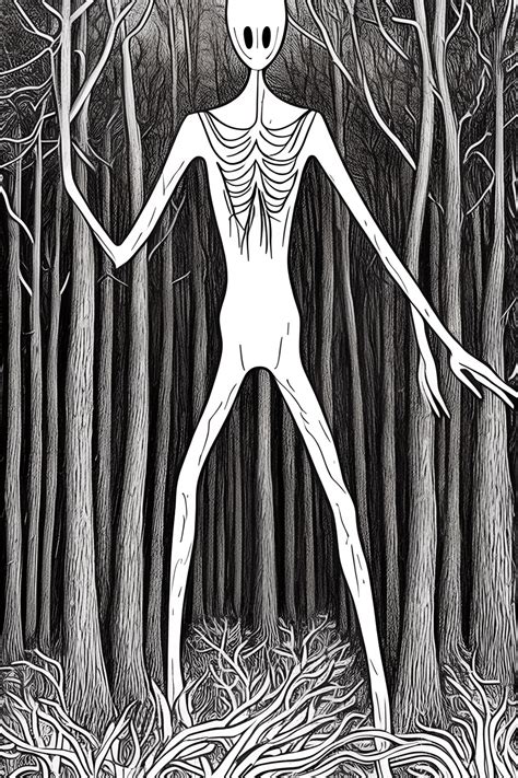 Slender Man Coloring Pages