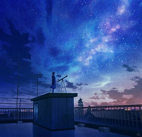 Top Anime Night Sky Wallpaper Full Hd K Free To Use