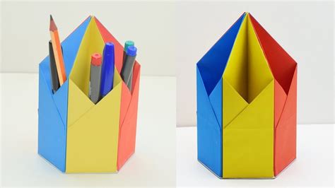 DIY Pen Pencil Holder How To Make Origami Hexagonal Pen Pencil