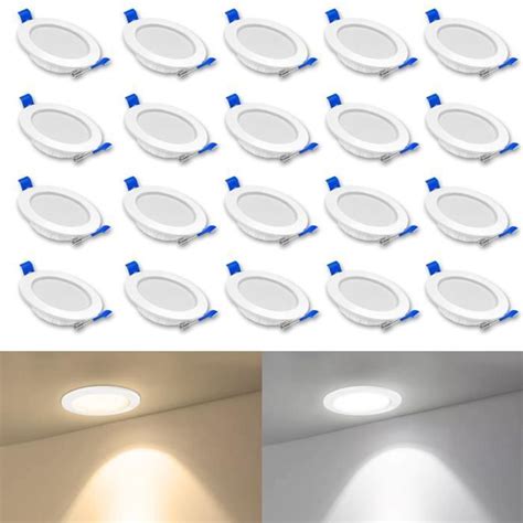 Aufun Lot De Spots Led Encastrables Plats V W Lm Ip Pour