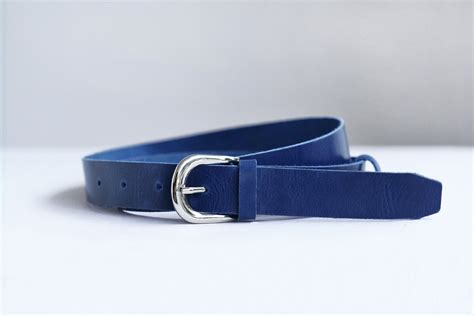 Leather Belt Blue Leather Belt Womens Leather Belt Belt Etsy