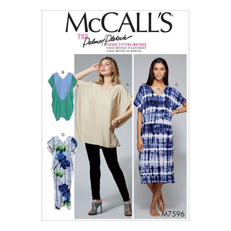 Mccalls Sewing Pattern Misses Loose Fitting V Neck Pullover Tunic And