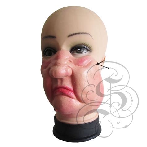 Latex Half Face Droopy Sad Face Mask For Comedy Funny Homour Etsy