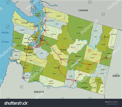 Vektor Stok Highly Detailed Editable Political Map Separated Tanpa