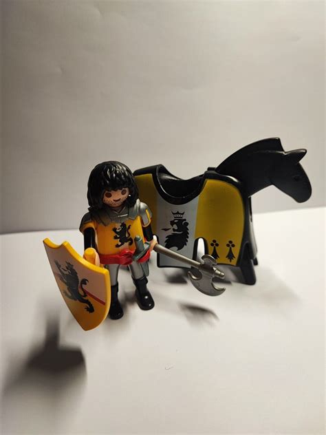 PLAYMOBIL Joli Chevalier soldat du Lion avec Cheval Parure Moyen Âge eBay