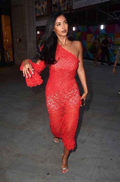 Brunette Maya Jama Flaunts Her Curves In A Sexy Red Dress The Fappening