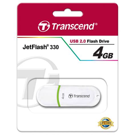 Transcend Ts4gjf330 Jetflash 330 4gb Usb Flash Drive White Rapid Online