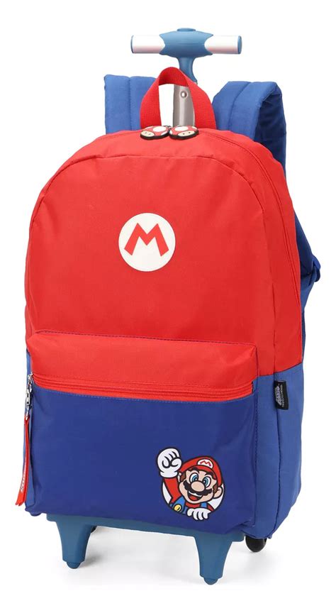 Mochila Infantil De Rodinhas Super Mario Vermelho Luxcel Fabrica Da