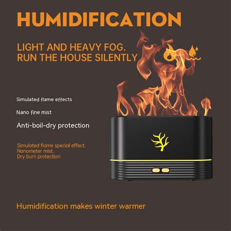 Flame Humidifier Usb Smart Timing Led Electric Aroma Diffuser