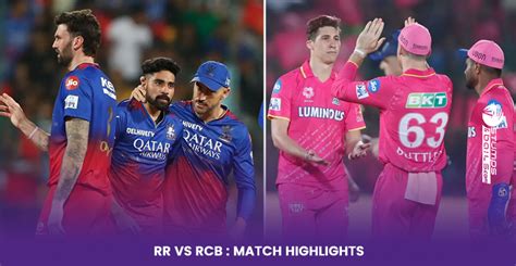 Rr Vs Rcb Highlights Ipl Live Score Today Match