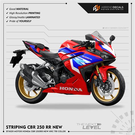 Striping Cbr 250 Rr ใหม ่ 2023 Livery Hrc Tri Color Ori Printinghonda Cbr 250rr สติกเกอร ์ รถ