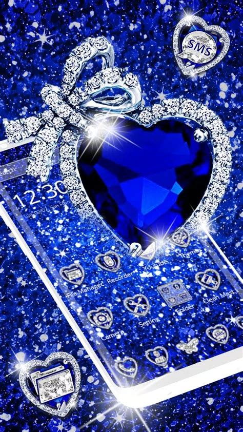 Background Blue Heart Wallpaper - EnWallpaper