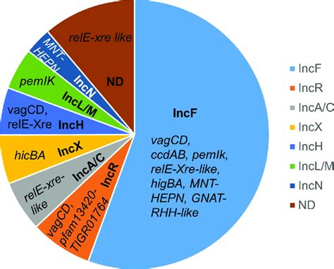 Commonly associated TAS in the major plasmid types (Inc) in K ...