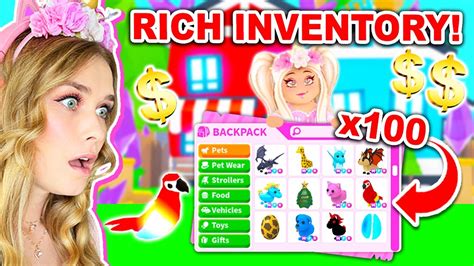 Rich Inventory Tour In Adopt Me Roblox Youtube