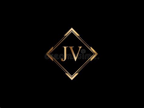 Del JV Del Diamante De La Forma Del Color Oro Logotipo Inicial DesignX