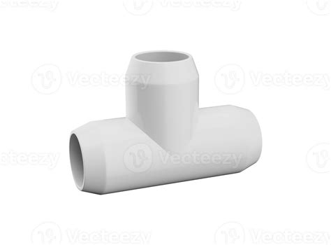 Pvc T Joint Pipe Fitting Connect 3 Pipe Isolated 3d Illustration 27243559 Png