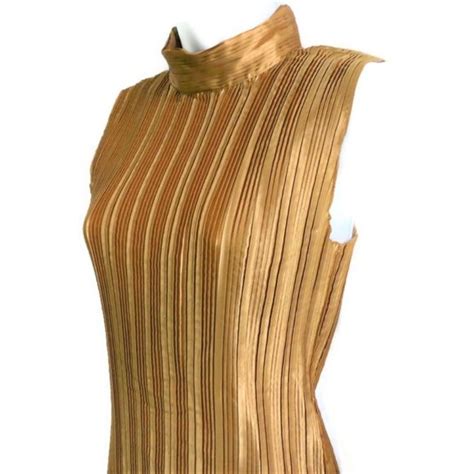 Nicola Tops Nicola Top Crinkle Metallic Gold Mock Neck Keyhole Back L Poshmark